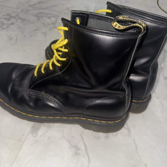 Dr. Martens Original Combat Boots Mens 11 Wns 12 Doc 11822 Black Leather Lace Up - Picture 5 of 8